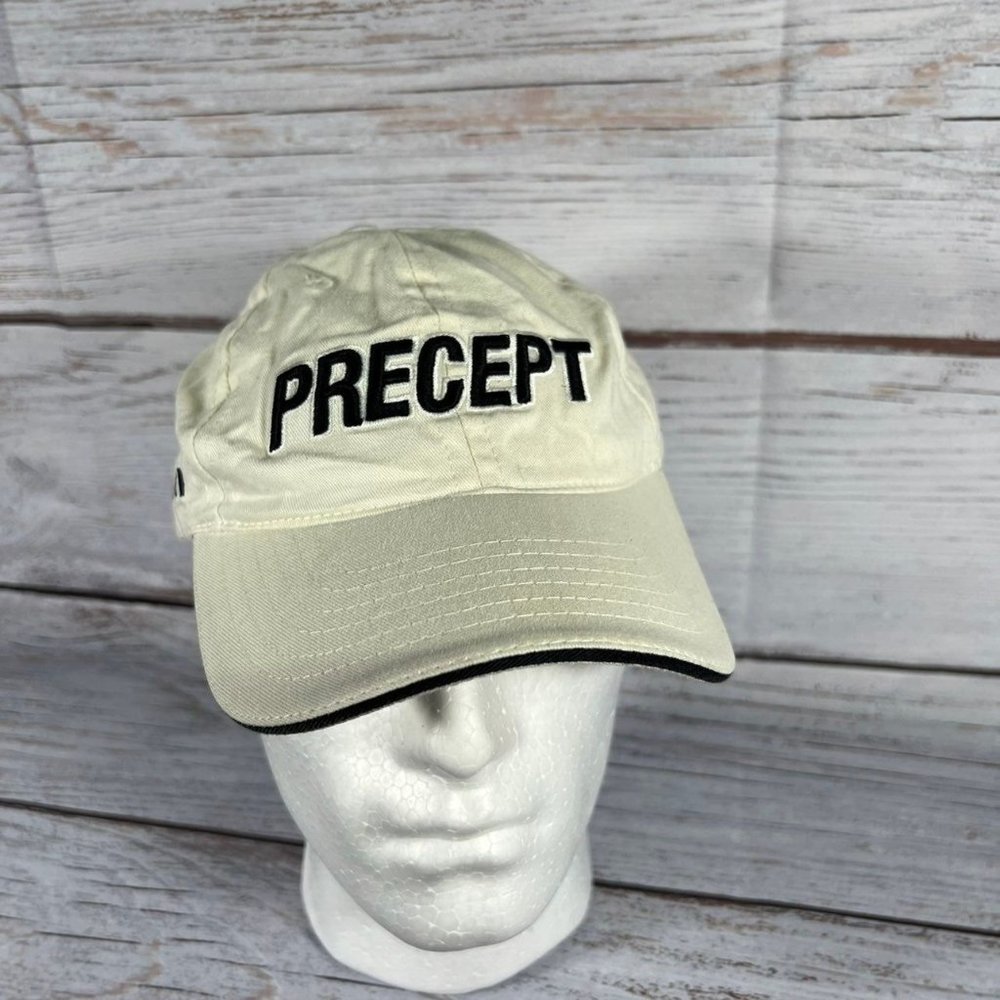 Vintage Golf Hat Cap Precept U -TRI Strap Back Hat White